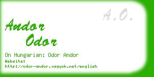 andor odor business card